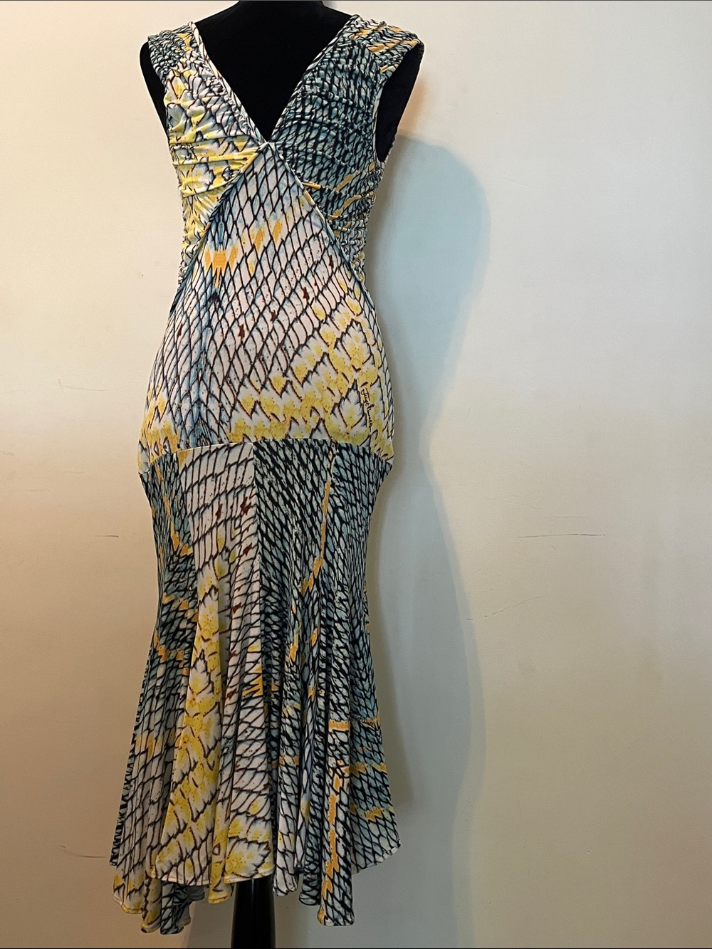 Just Cavalli Mermaid Dress Snake Midi Dress US 10 - Picture 6 of 11